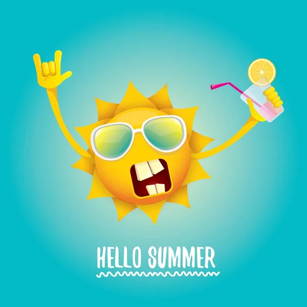 Hello Summer Rock n Roll vector label of logo. — Stockvector