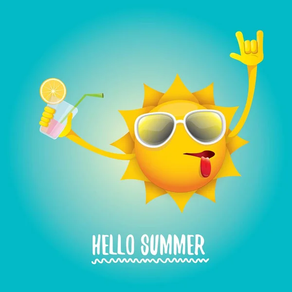 Hello Summer Rock n Roll vector label of logo. — Stockvector