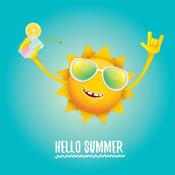 Hello Summer Rock n Roll vector label of logo. — Stockvector