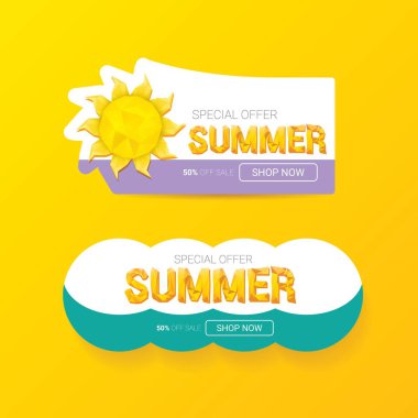 vektör özel indirim yaz etiket tasarım şablonu