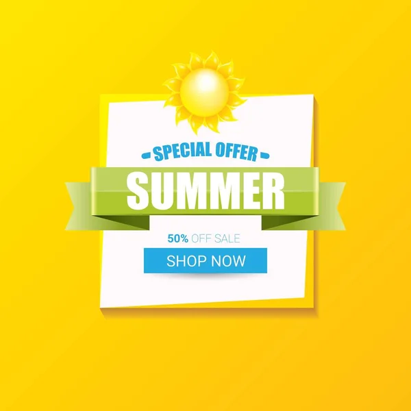 Vector special offer summer label design template — Stock Vector