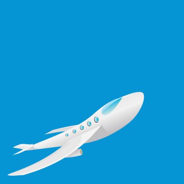 mavi gökyüzünde uçan vektör karikatür uçak