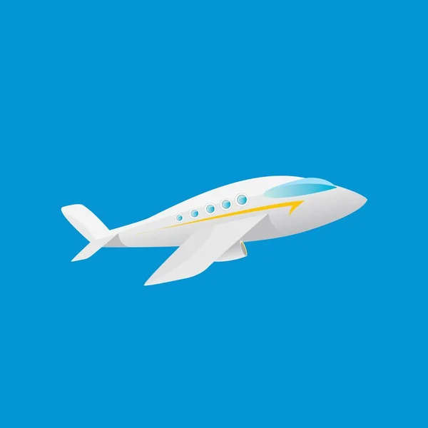 Vektor tecknad flygplan som flyger i blå himmel — Stock vektor