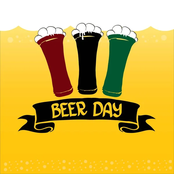 Happy Beer Day Vektor Grafik Poster. — Stockvektor