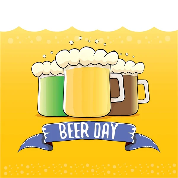 Happy beer day vector graphic poster. — Stock Vector