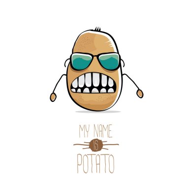 vektör komik karikatür şirin kahverengi patates