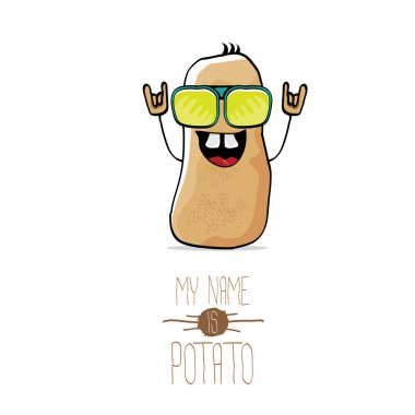 vektör komik karikatür şirin kahverengi patates