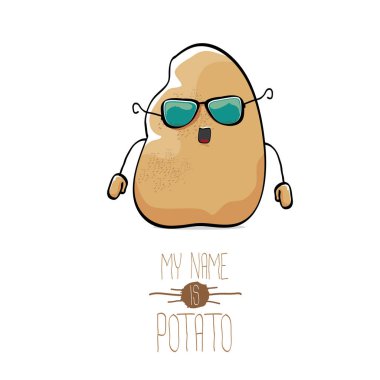 vektör komik karikatür şirin kahverengi patates