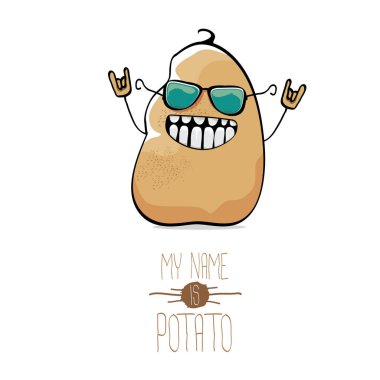 vektör komik karikatür şirin kahverengi patates