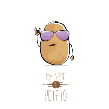 vektör komik karikatür şirin kahverengi patates