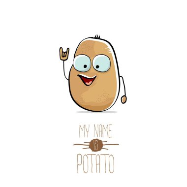 vektör komik karikatür şirin kahverengi patates