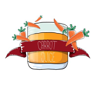 vektör bardak havuç suyu ve taze havuç