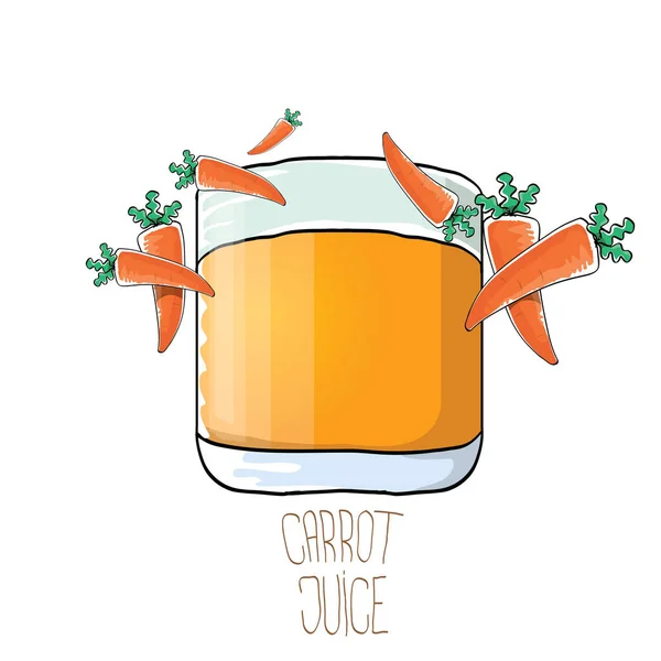 Vector glass of carrot juice and fresh carrots — Stock Vector