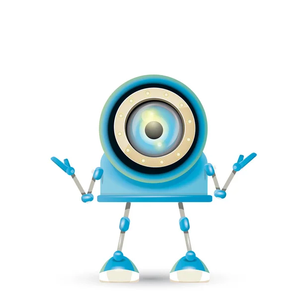 Vettore divertente cartone animato personaggio robot blu — Vettoriale Stock