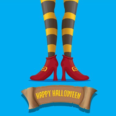 Cadılar Bayramı partisi poster cadı bacaklar ile vektör