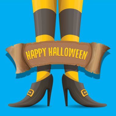 Cadılar Bayramı partisi poster cadı bacaklar ile vektör