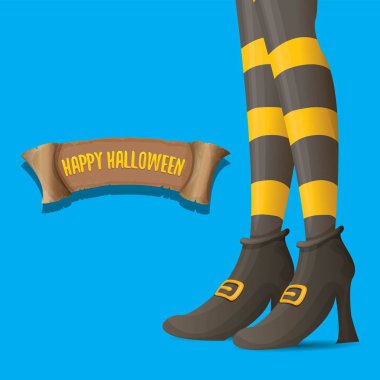 Cadılar Bayramı partisi poster cadı bacaklar ile vektör