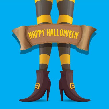 Cadılar Bayramı partisi poster cadı bacaklar ile vektör