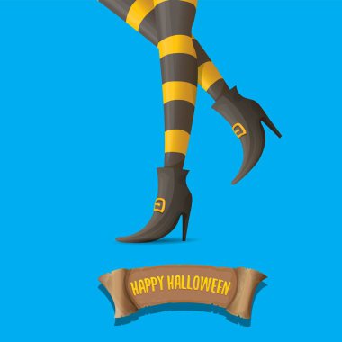 Cadılar Bayramı partisi poster cadı bacaklar ile vektör