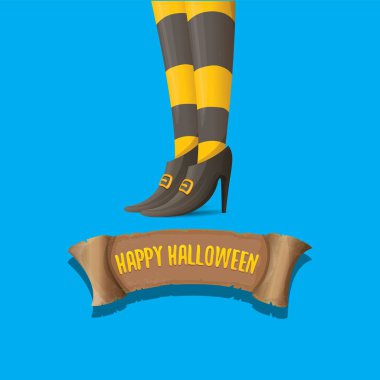 Cadılar Bayramı partisi poster cadı bacaklar ile vektör