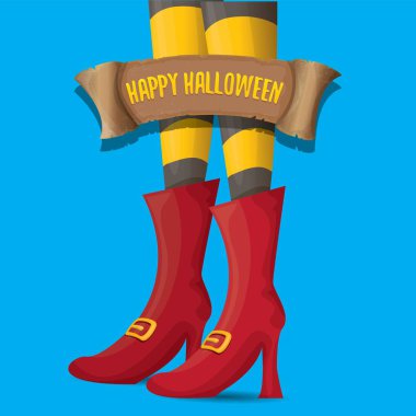 Cadılar Bayramı partisi poster cadı bacaklar ile vektör