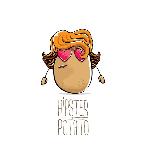 Vector divertido dibujos animados lindo marrón hipster papa — Archivo Imágenes Vectoriales