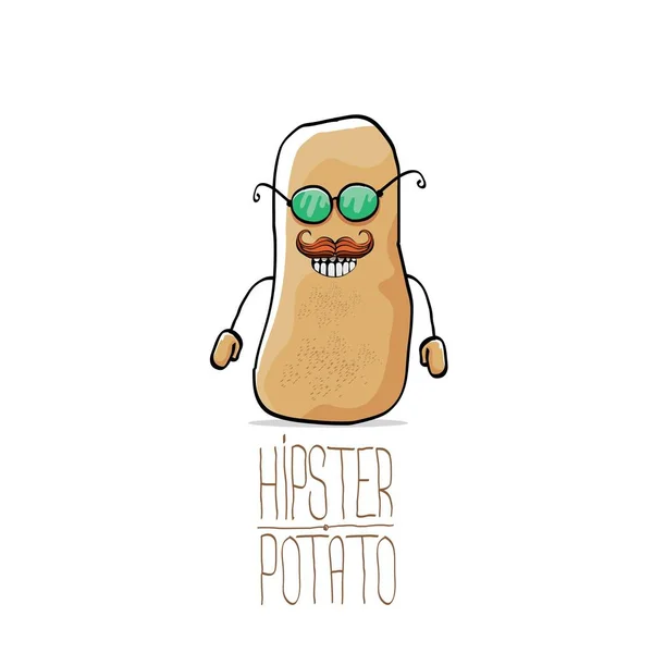 Vector divertido dibujos animados lindo marrón hipster papa — Archivo Imágenes Vectoriales