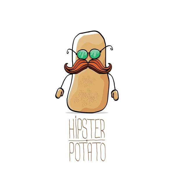 Вектор смішний мультфільм милий коричневий хіпстер картопля — стоковий вектор