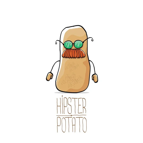 Vector divertido dibujos animados lindo marrón hipster papa — Archivo Imágenes Vectoriales