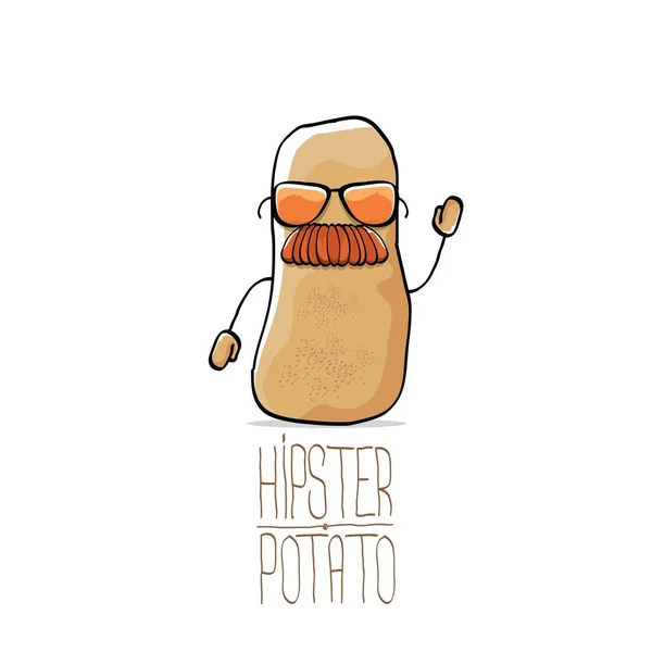 Вектор смішний мультфільм милий коричневий хіпстер картопля — стоковий вектор