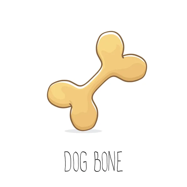 Kartun vektor lucu tulang anjing coklat lucu - Stok Vektor
