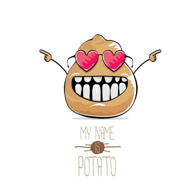 vektör komik karikatür şirin kahverengi patates