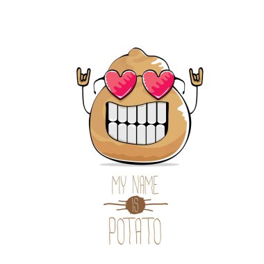 vektör komik karikatür şirin kahverengi patates