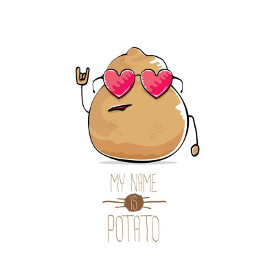 vektör komik karikatür şirin kahverengi patates