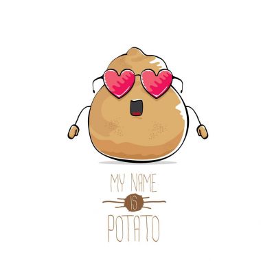 vektör komik karikatür şirin kahverengi patates
