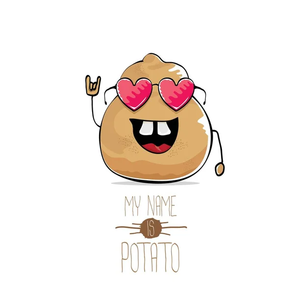 Vettore divertente cartone animato carino patata marrone — Vettoriale Stock
