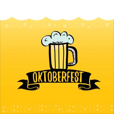 Oktoberfest bira turuncu vektör etiketinde vektör