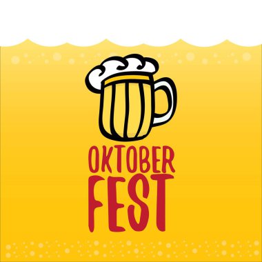 Oktoberfest bira turuncu vektör etiketinde vektör