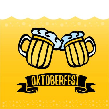 Oktoberfest bira turuncu vektör etiketinde vektör