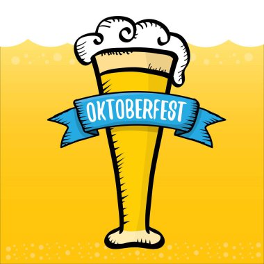 Oktoberfest bira turuncu vektör etiketinde vektör