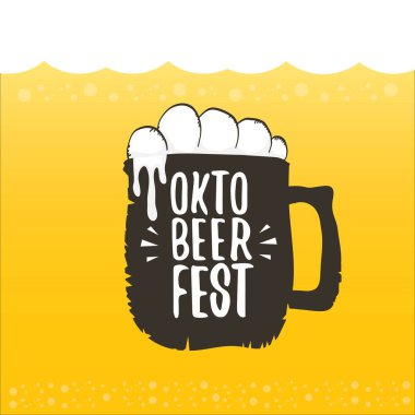 Oktoberfest bira turuncu vektör etiketinde vektör