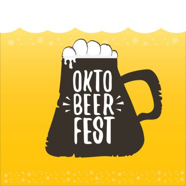 Oktoberfest bira turuncu vektör etiketinde vektör