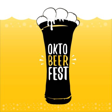 Oktoberfest bira turuncu vektör etiketinde vektör