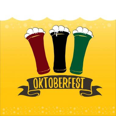 Oktoberfest bira turuncu vektör etiketinde vektör