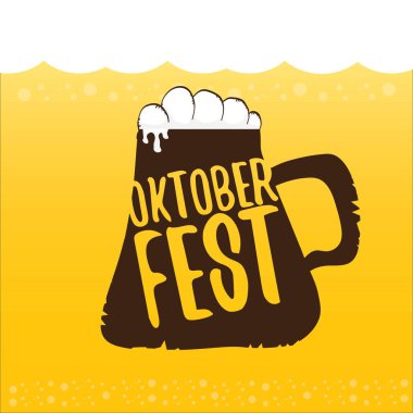 Oktoberfest bira turuncu vektör etiketinde vektör
