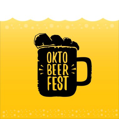 Oktoberfest bira turuncu vektör etiketinde vektör