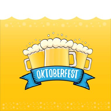 Oktoberfest bira turuncu vektör etiketinde vektör