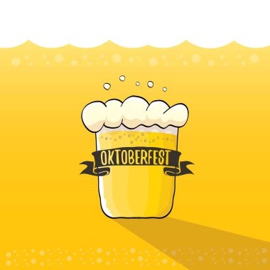 Oktoberfest bira turuncu vektör etiketinde vektör