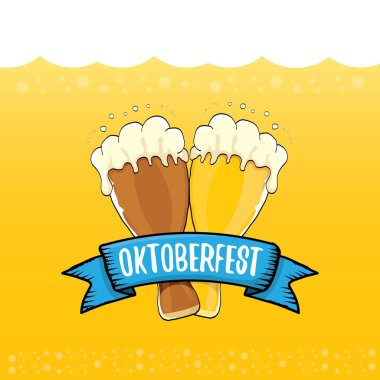 Oktoberfest bira turuncu vektör etiketinde vektör