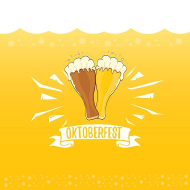 Oktoberfest bira turuncu vektör etiketinde vektör